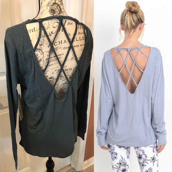 Workout Top With Criss Cross Back Detail - Picture 1 of 5